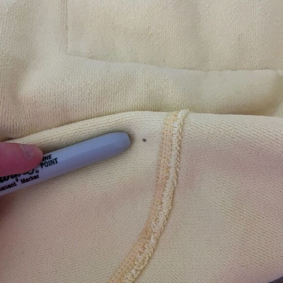 Abercrombie & Fitch Heavyweight Muscle Hoodie Yellow Spellout Men's XL Waffle - Picture 13 of 14